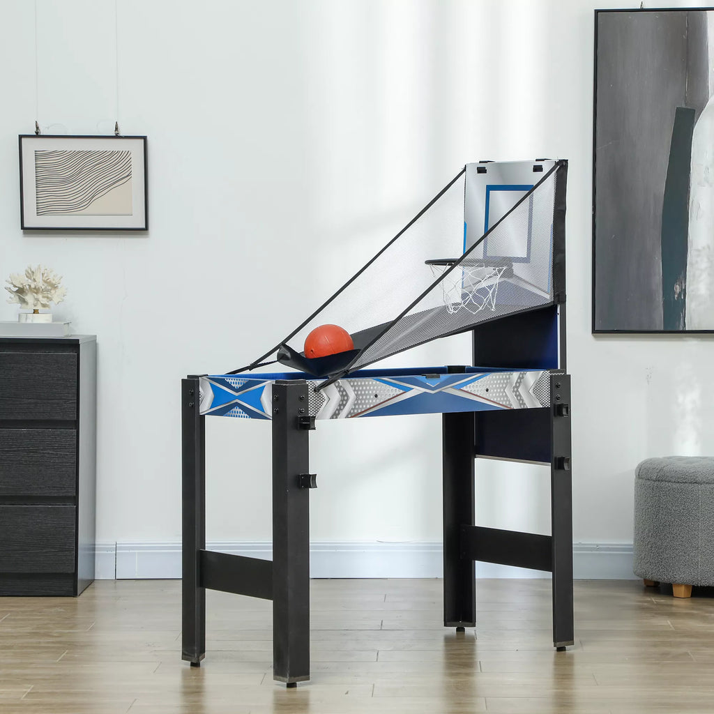Daugiafunkcis žaidimų stalas 5-in-1 su priedais, 91x45,5x76 cm, mėlynas
