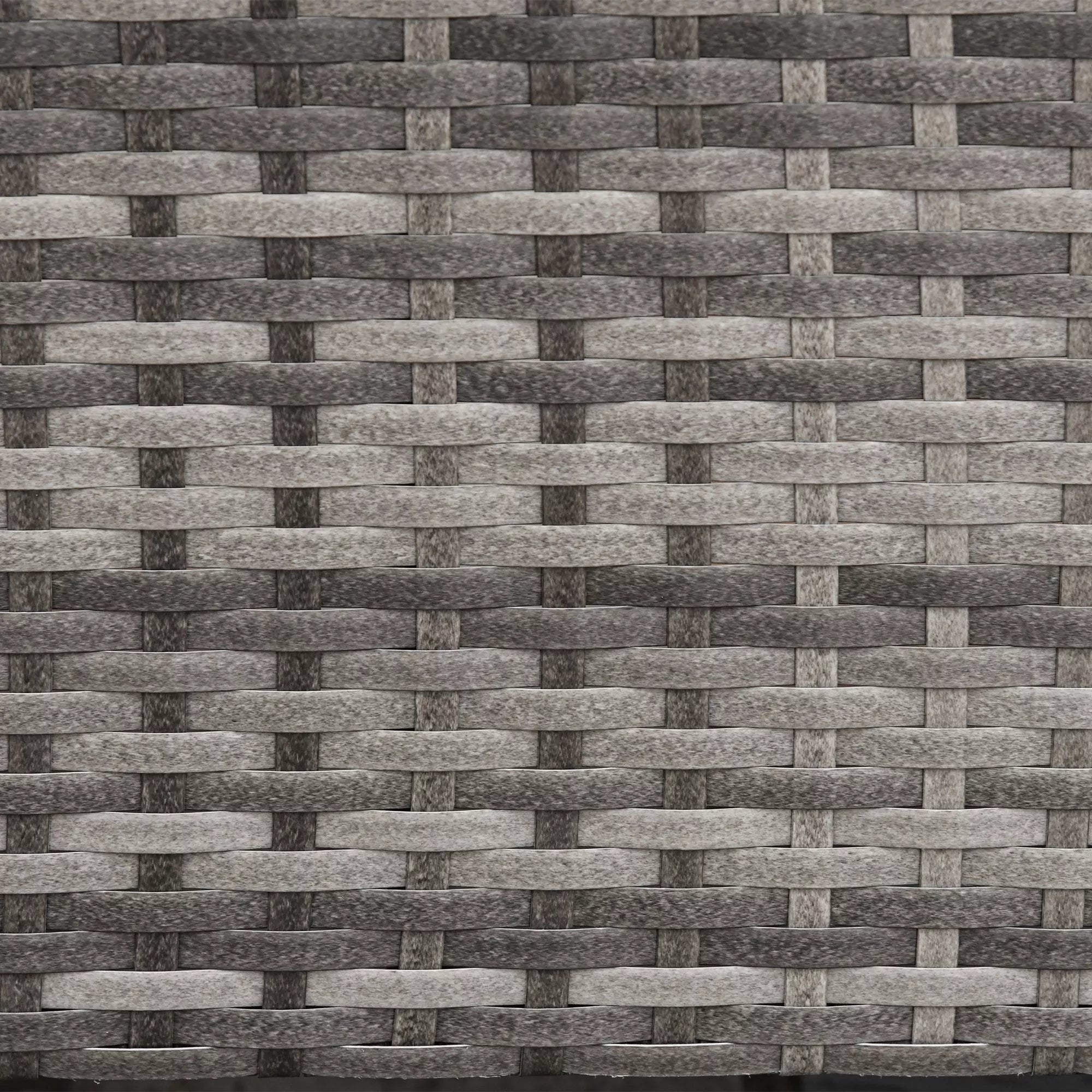Rotango sofa su pagalvėlėmis, trijų vietų, sodo poilsio sofa, plienas, pilka, 173 x 68 x 78 cm
