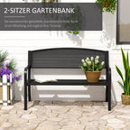 Sodo suolas Suolas Parko suolas 2 vietų Sodo plieninis Juodas P127 x G60 x A87 cm