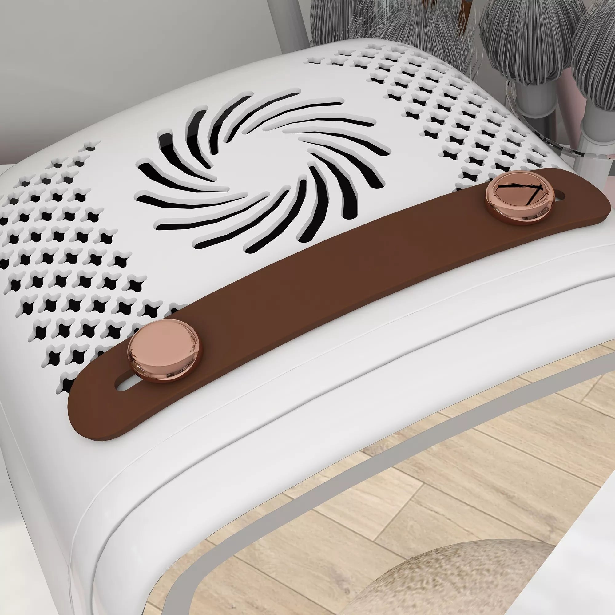 Mini šaldytuvas kosmetikai su veidrodžiu ir LED apšvietimu, 6L, baltas
