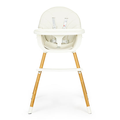 ECOTOYS 2-in-1 reguliuojama vaikiška maitinimo kėdutė, smėlio (6–36 mėn.)