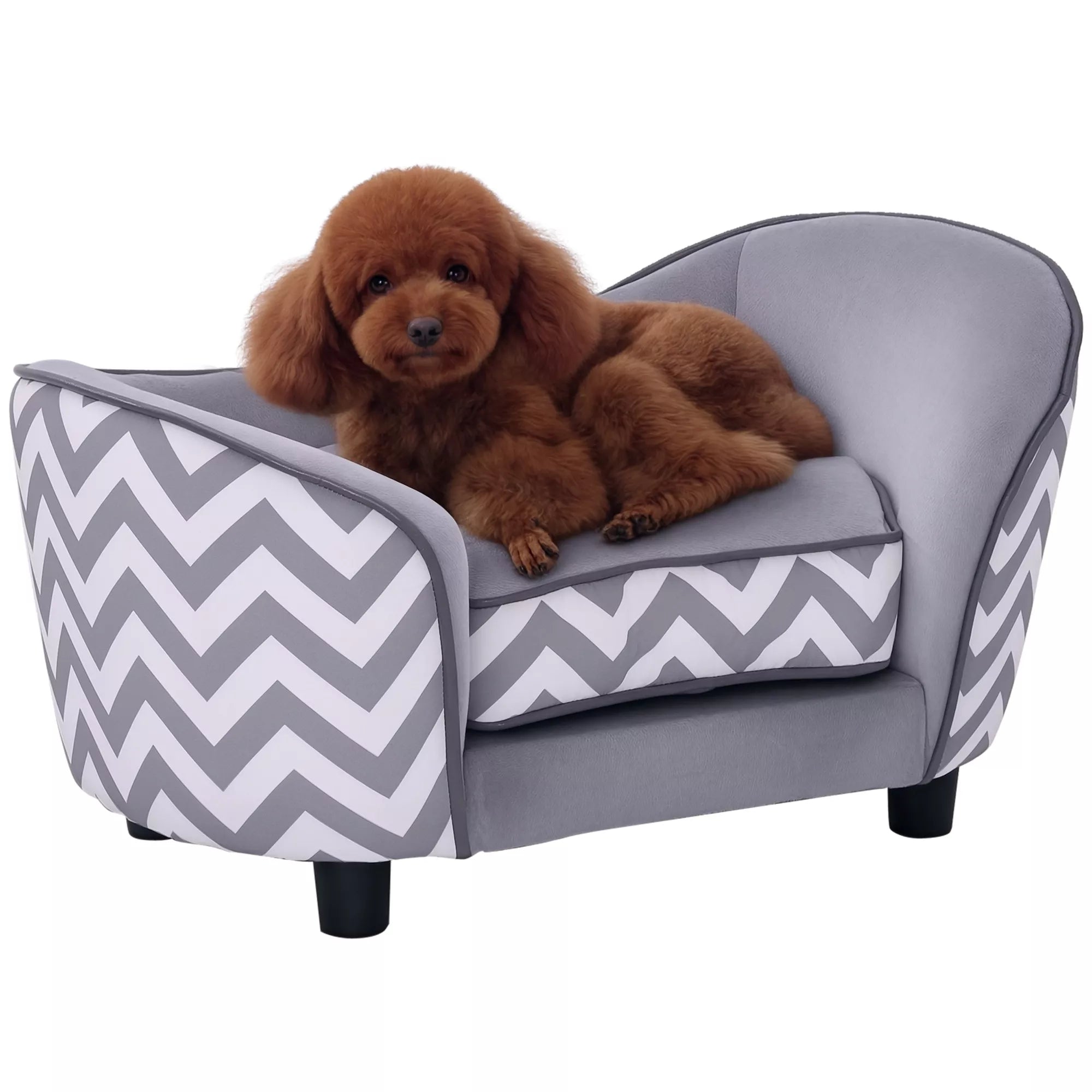 Naminių gyvūnų sofa Šunų sofa Šunų lovos Šunų čiužiniai Katės pagalvės Minkštos medžio putų pilkos spalvos 68,5 x 40,5 x 40,5 cm