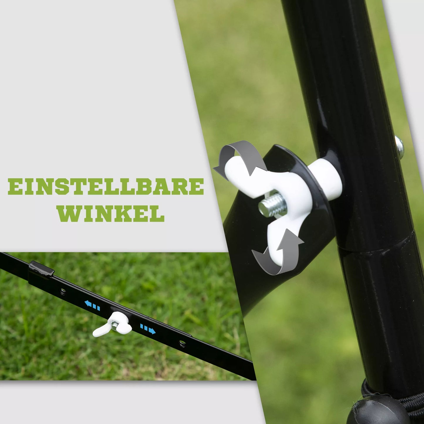 Futbolo atmušėjas, 84 x 84 cm Futbolo atmušimo lenta su laipsniškai reguliuojamu kampu, „Kickback“ atšokimo siena futbolo treniruotėms jaunimui, šaudymo, perdavimo ir kamuolio priėmimo pratybos, juoda