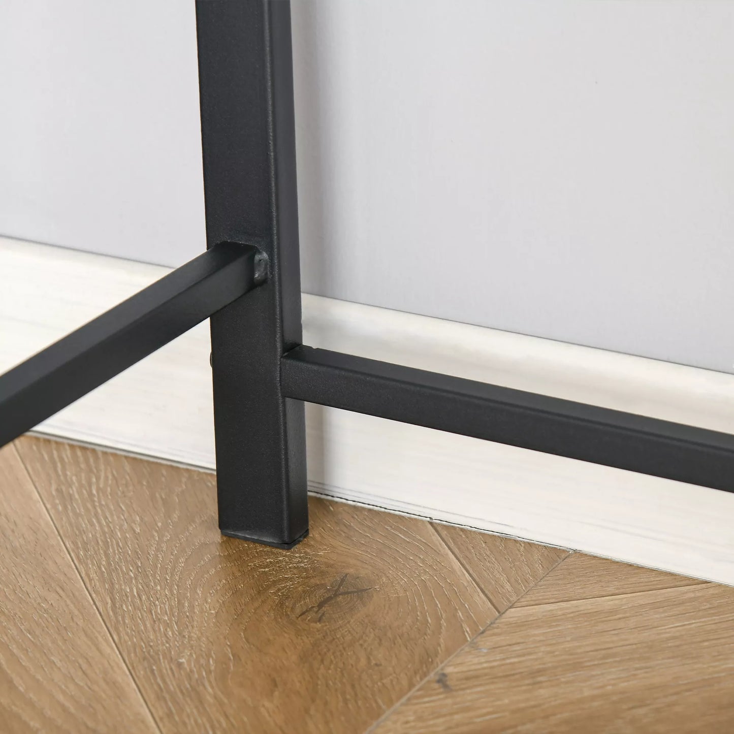 Rašomasis stalas, kompiuterio stalas su lentyna ir kabelių tvarkymo sistema, modernus rašomasis stalas su metaliniu rėmu darbo kambariui, miegamajam, namų biurui, 84 x 45 x 85 cm, riešuto spalvos+juoda