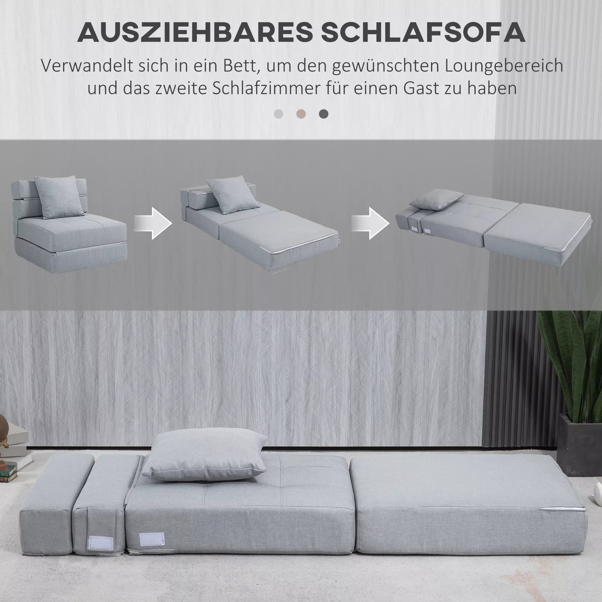 Sulankstomas fotelis „2-in-1” su lovos funkcija, iki 100 kg