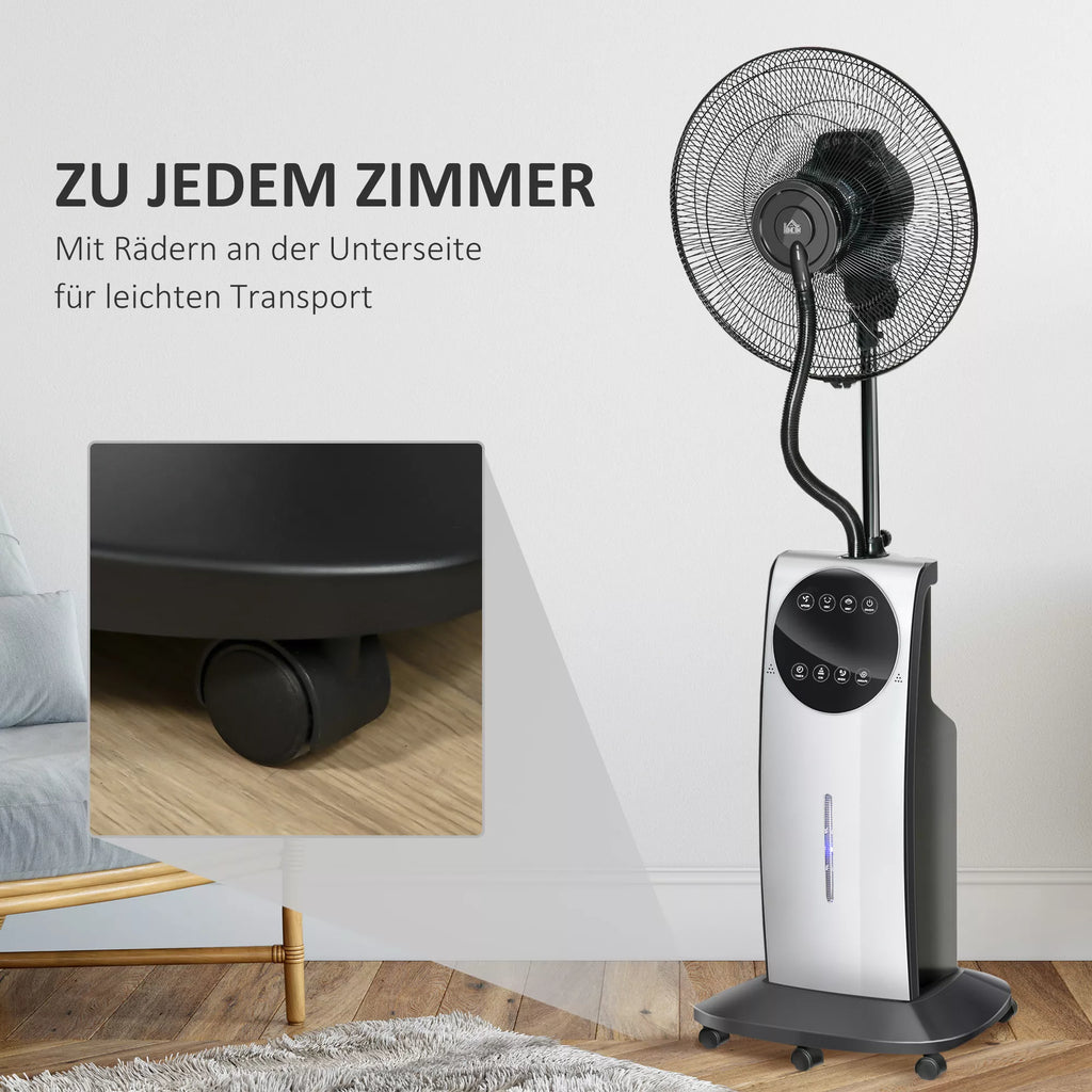 2-in-1 ventiliatorius, LED ekranas, laikmačio funkcija, Ø 44,5 x 135H cm, sidabrinis + juodas