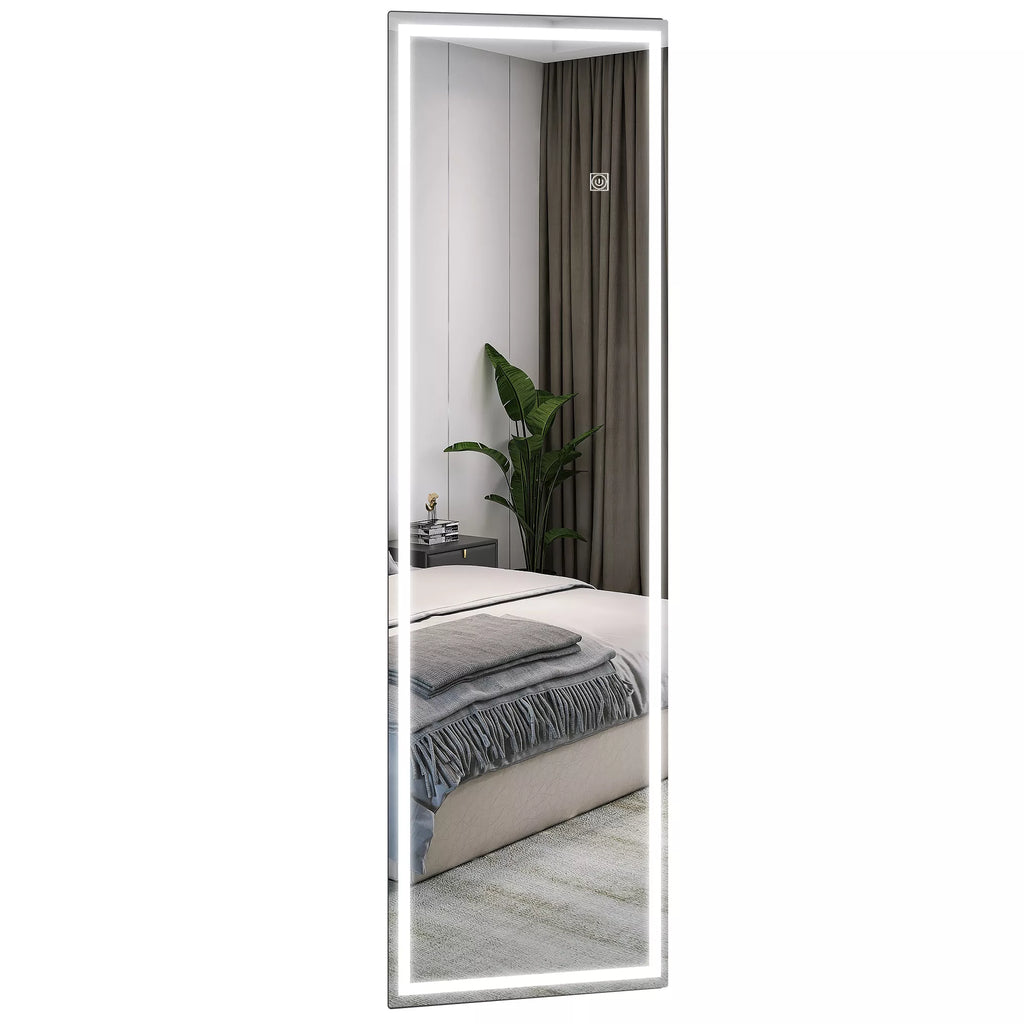 Viso kūno veidrodis su LED, reguliuojamo ryškumo, jutikliniu sensoriu, atminties funkcija, sidabrinis, 40x120 cm
