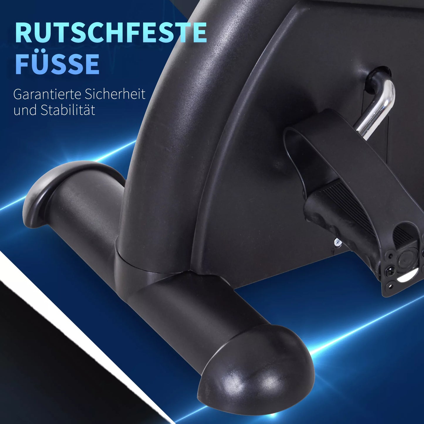 Mini treniruoklis rankoms ir kojoms, pedalų treniruoklis senjorams su LCD ekranu, reguliuojamu pasipriešinimu, fitneso dviratis, namų biuro treniruoklis 35 x 40 x 31 cm Juodas