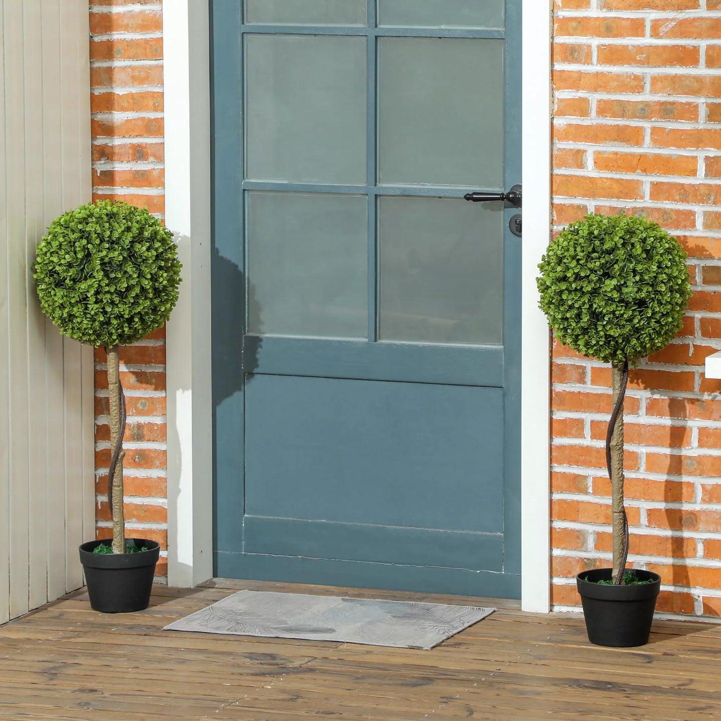 Dirbtinis eukalipto medis, 2 vnt. rinkinys, su vazonu, lengvai prižiūrimas, 90 cm