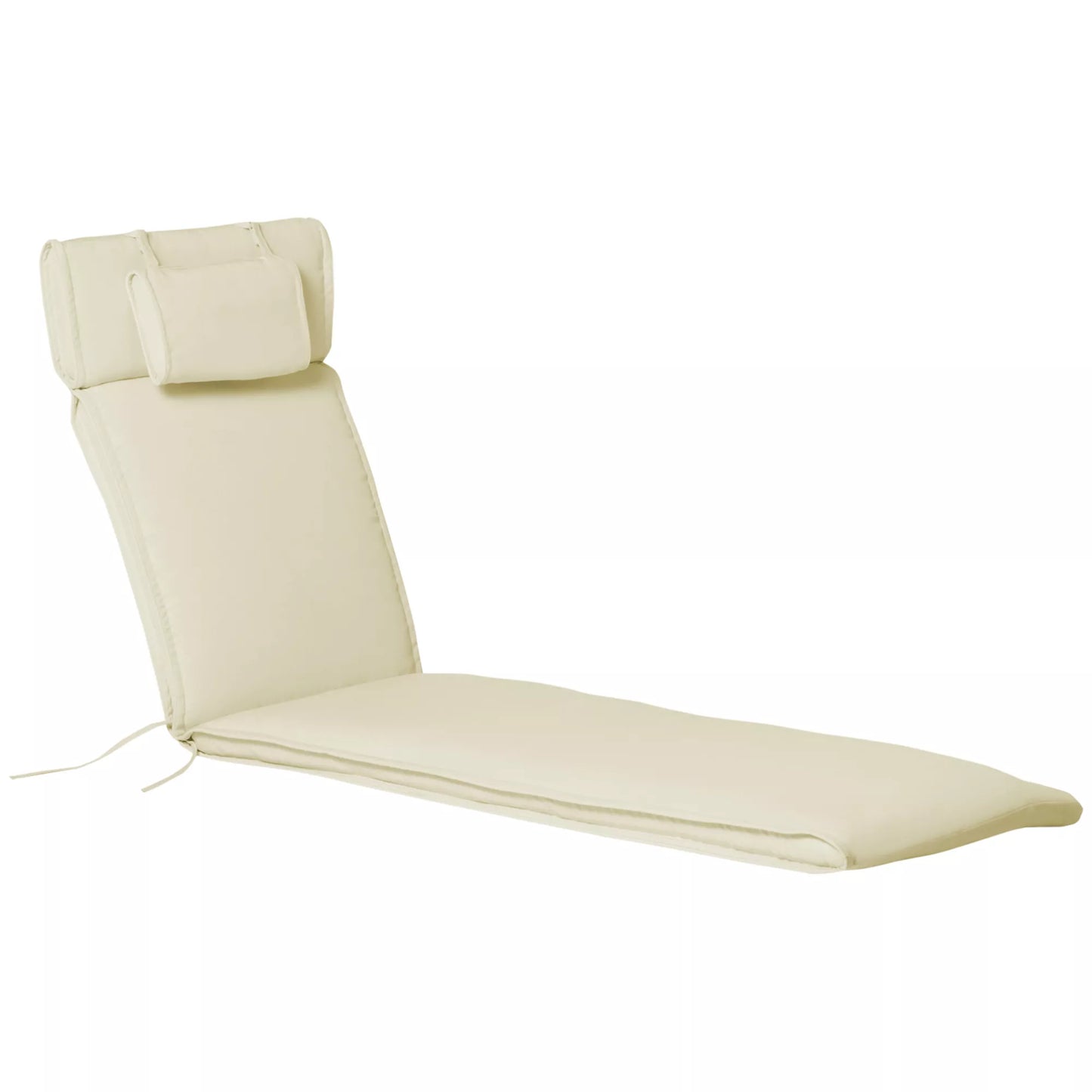 Čiužinys/pagalvėlė sodo gultui su nuimama pagalvėle, kreminės baltos spalvos užvalkalas, 198 x 53 x 5 cm (tik pagalvėlė)