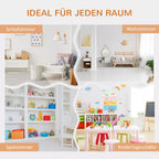 2-in-1 vaikų lentynos lentynos + suoliukas su pagalvėlėmis 103 cm × 30 cm × 62 cm Balta + Pilka