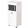 Mobilus oro kondicionierius, 7000 BTU, 3-in-1 įrenginys – vėsinimas, drėgmės šalinimas ir vėdinimas – oro sausintuvas, ventiliatorius, su nuotolinio valdymo pultu, 24 val. laikmačiu, 2 greičio režimais, skirtas 10–26 m² patalpoms, baltos spalvos