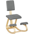Ergonomiška kėdė su atlošu, kėdė su atlošu Sveikatos kėdė namams, biurui, meditacijai Pilka