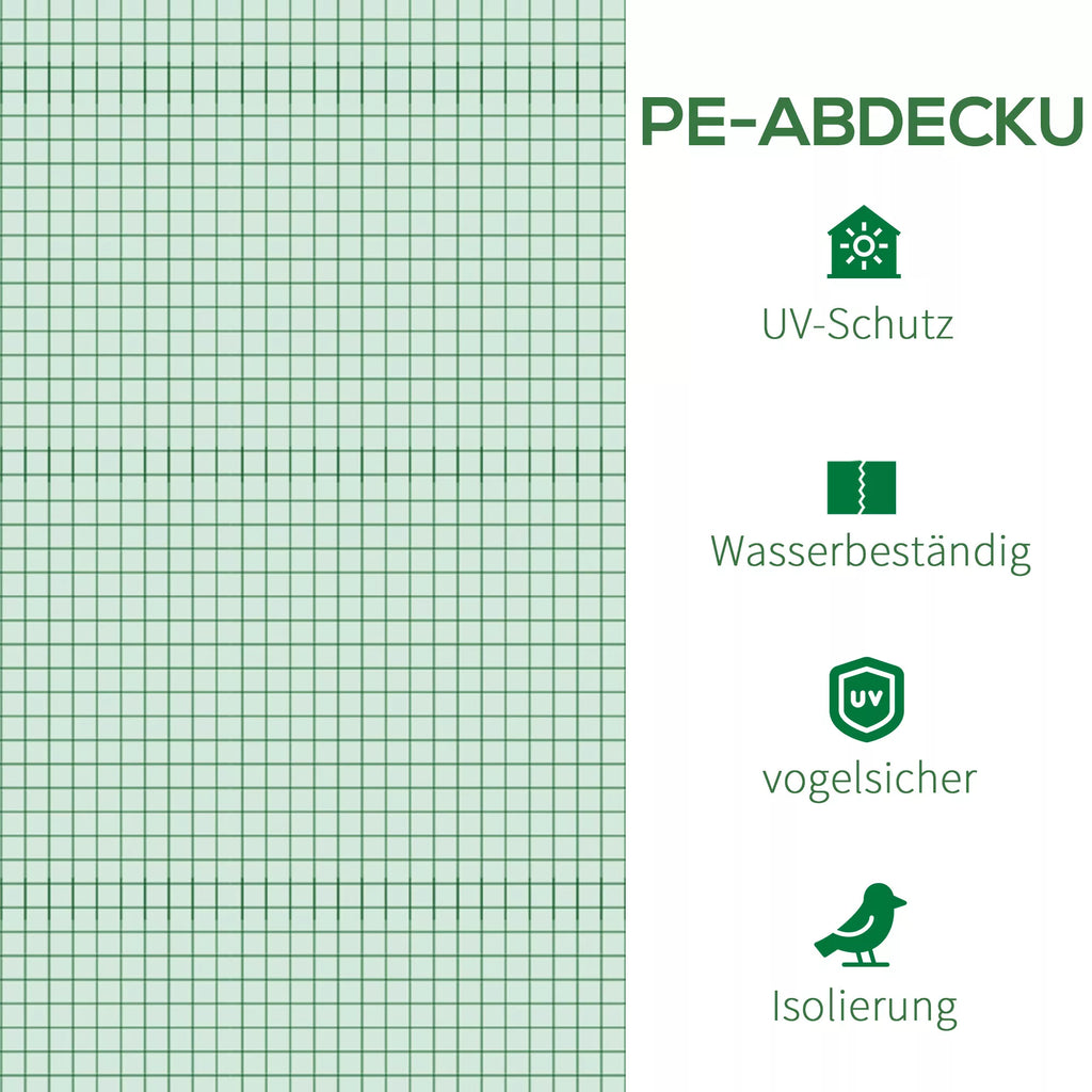 Atsarginė plėvelė 3x3x2 m šiltnamiui, tvirta, atspari plyšimui, 6 langai, durys, žalia