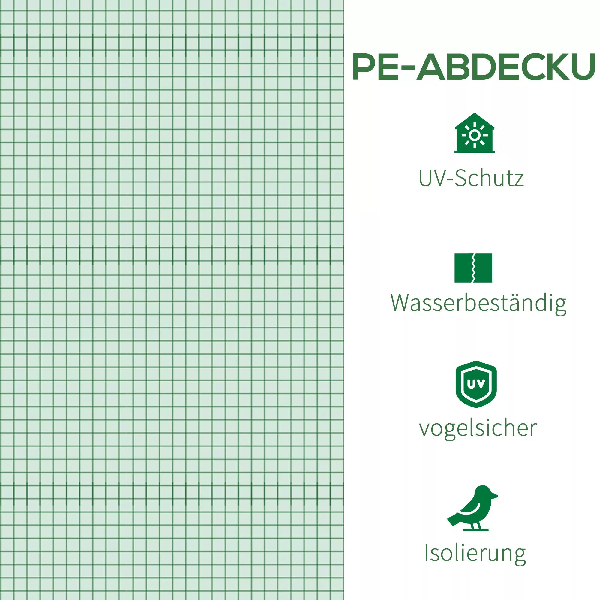 Atsarginė plėvelė 3x3x2 m šiltnamiui, tvirta, atspari plyšimui, 6 langai, durys, žalia