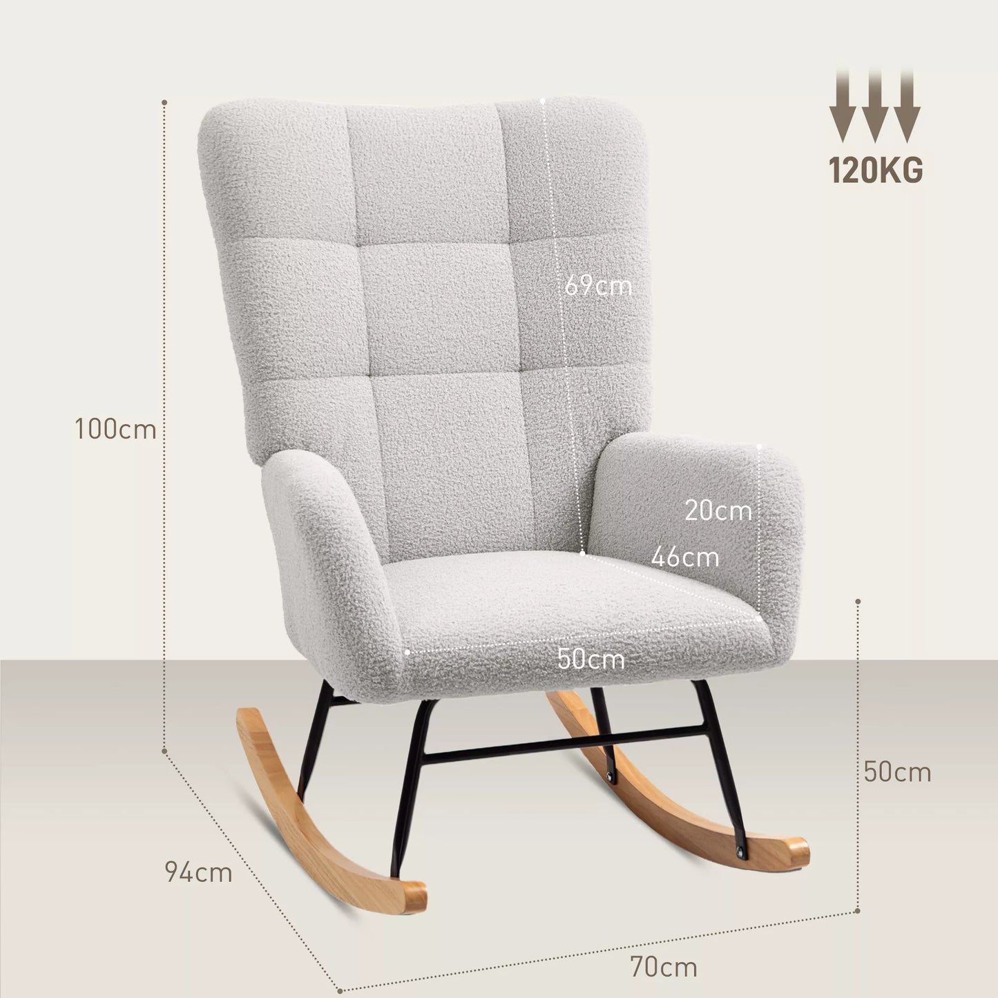 Supama kėdė, jaukus apmušalas, storas paminkštinimas, neslystanti, šviesiai pilka