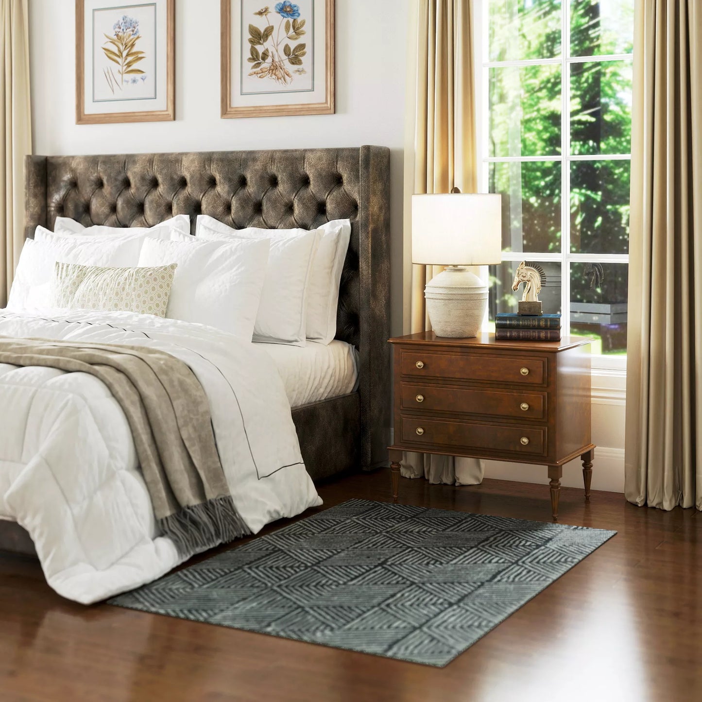 Kilimas Modernus stiliaus kilimas, skalbiamas kilimas 150 x 80 cm Tamsiai pilkas