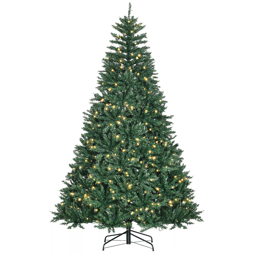Kalėdinė eglutė, 700 šiltai baltų LED, 2154 šakų, ugniai atspari, plastikas/metalas, 210 x 142 cm, Žalia