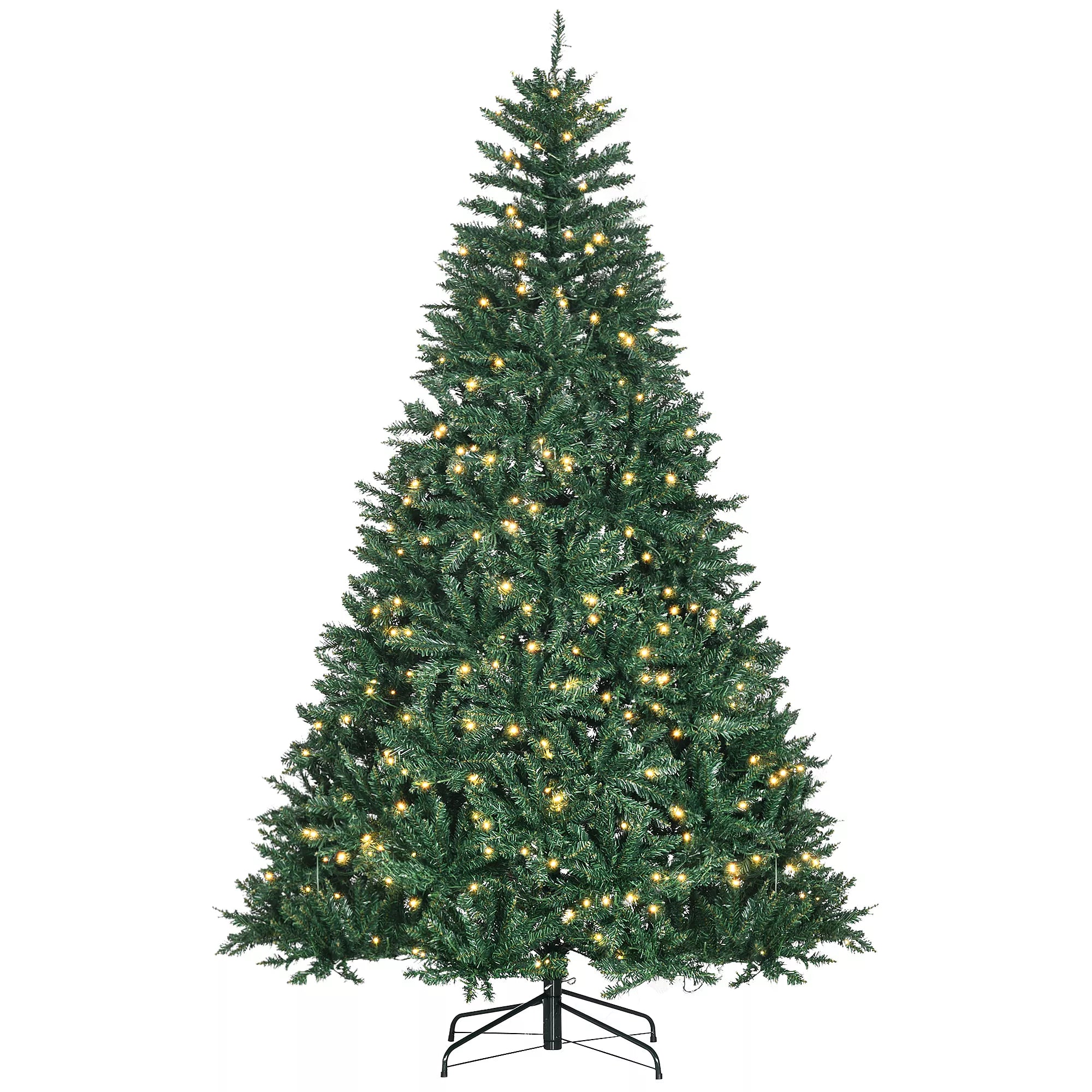 Kalėdinė eglutė, 700 šiltai baltų LED, 2154 šakų, ugniai atspari, plastikas/metalas, 210 x 142 cm, Žalia