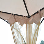Sodo pavėsinė-palapinė, su tvirtinimo detalėmis, atspari oro sąlygoms, 295 cm x 295 cm x 275 cm. Smėlio spalvos + Juoda