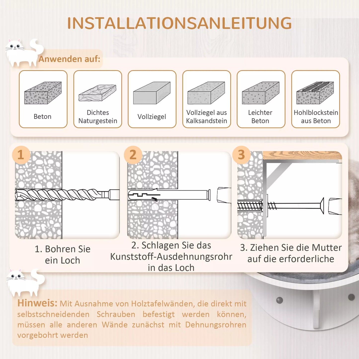 Katės lova ant sienos, katės lentyna su pliušiniu paminkštinimu, pilka, 41 x 28 x 21 cm