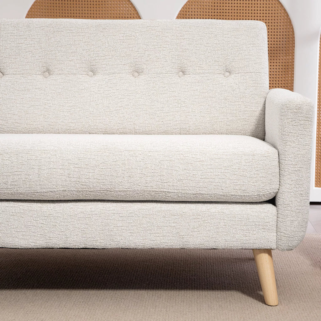 Dvivietė sofa, minkšta ir patogi, 134 cm, smėlio spalvos