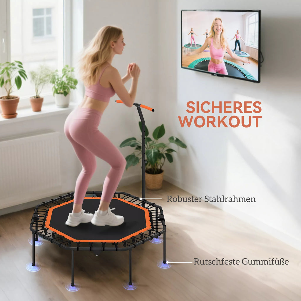 Fitneso batutas su reguliuojama rankena, iki 200 kg, juodas/oranžinis