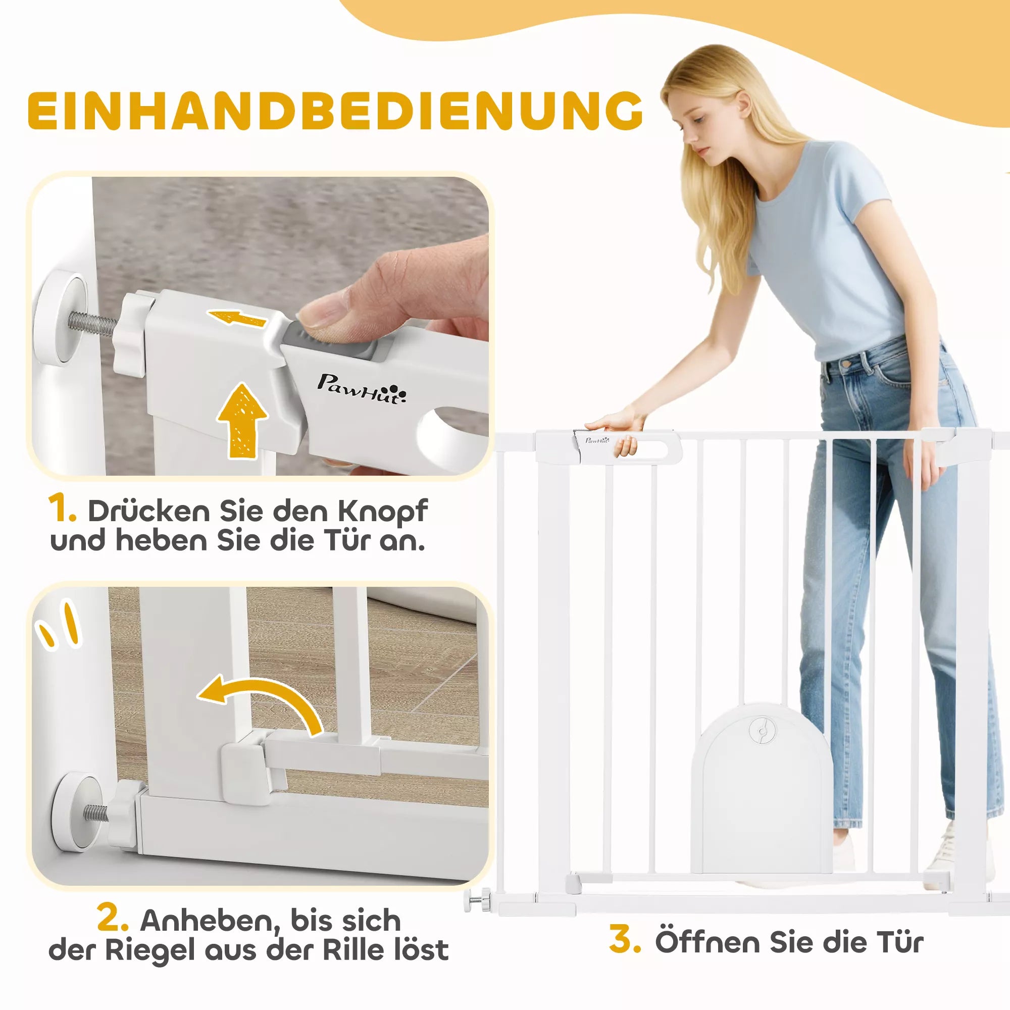 Reguliuojama naminių gyvūnų užtvara su mažomis durimis, plienas, plastikas, balta