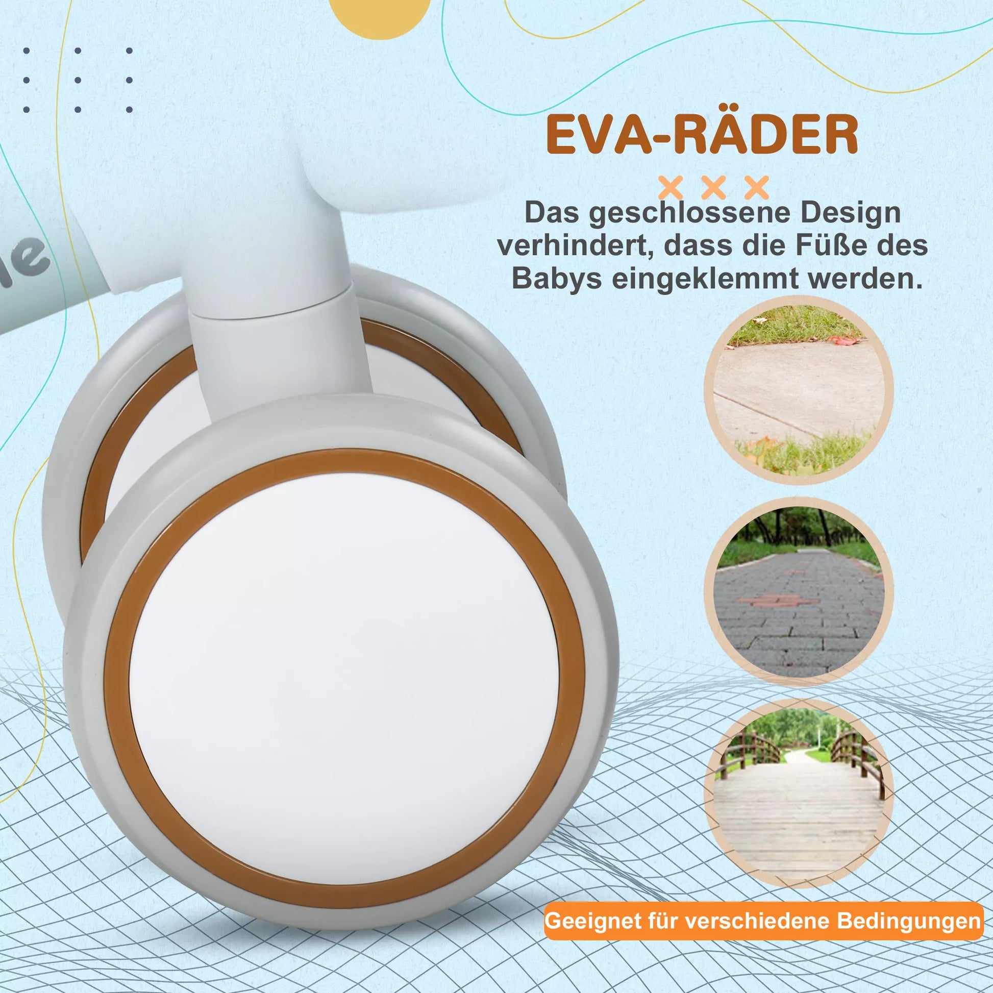 Balansinis dviratukas, reguliuojama sėdynė, švelnūs ratai, 1-3 metukų, iki 20 kg, Žalias/Baltas