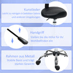 Taburetės detalės: dirbtinė oda, rankena ir metalinis rėmas