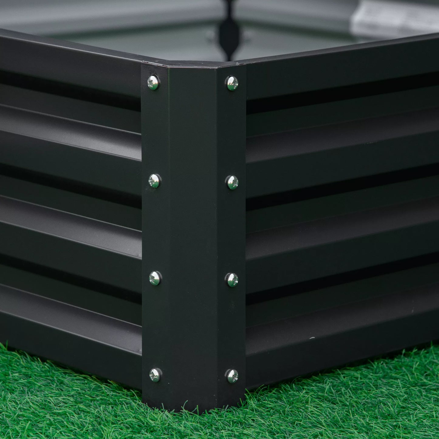 Sodo lysvė, vazonas su plieniniu korpusu, pilkos spalvos, 120 x 120 x 30 cm