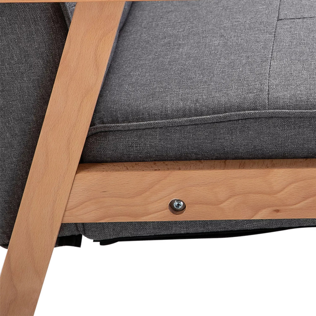 Atskiroji sofa Poilsio kėdė Minkšta kėdė su porankiais Medinis rėmas Linas Pilka 64,5 x 70 x 74 cm
