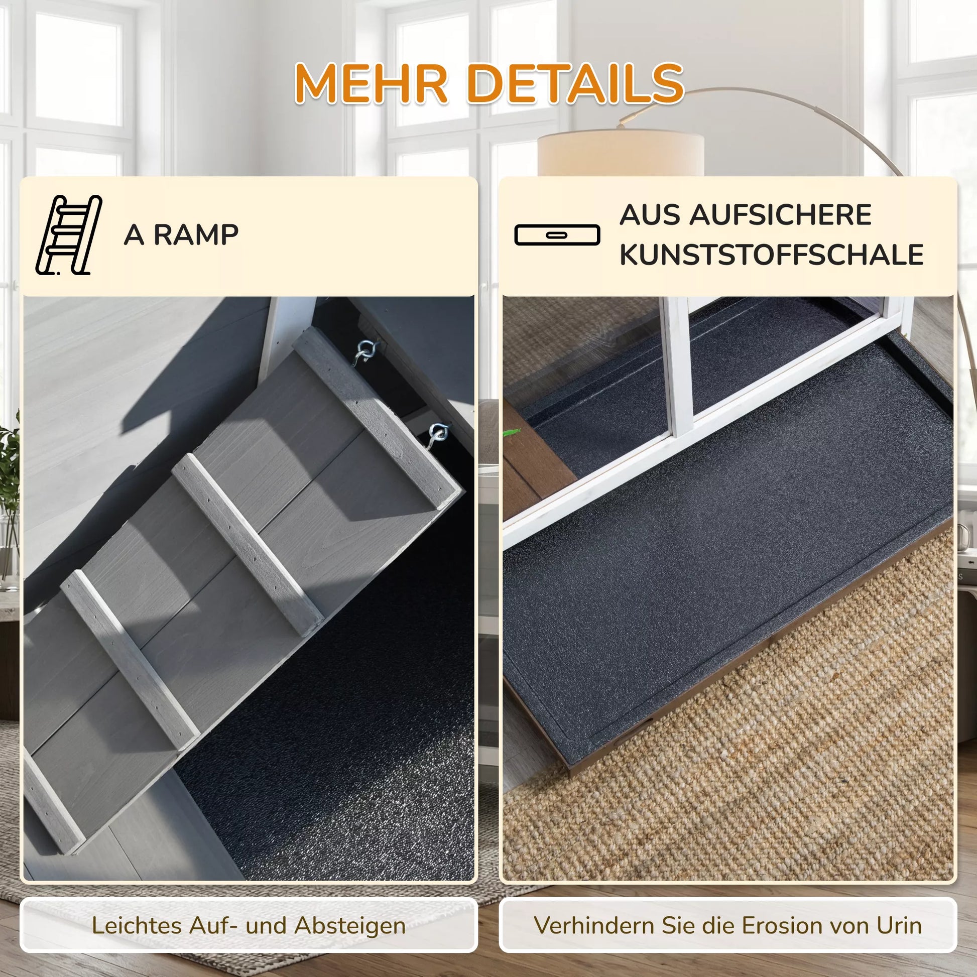 Mažų gyvūnų narvas su 2 lygiais, 4 ratukais, užsandarintas pušies medžio, pilkos spalvos