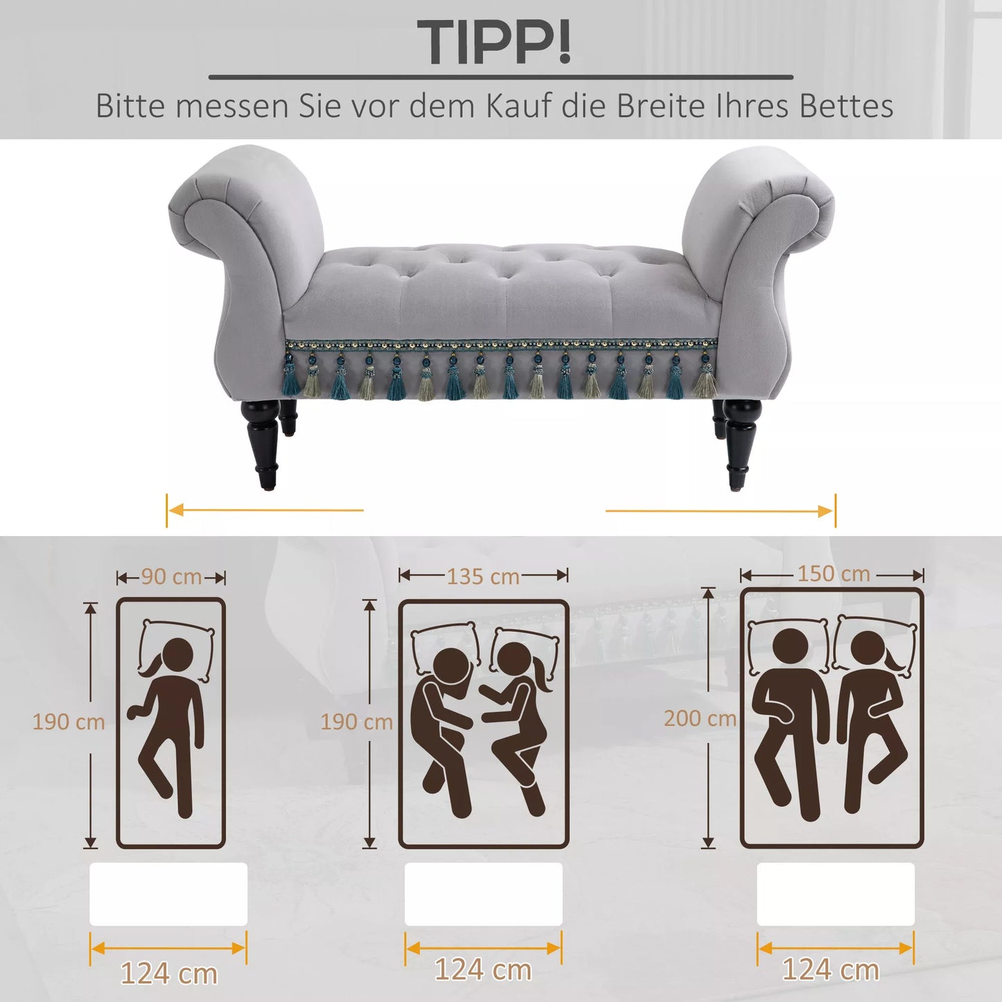 Minkštas suoliukas su aksominiu apmušalu, su atlošu, medinio rėmo suoliukas, batų suoliukas miegamajam, svetainei, koridoriui 117 x 40 x 58 cm šviesiai pilkos spalvos