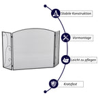 Apsauga nuo žarijų židiniui, 3 skydelių, sulankstoma, 132,5 × 76,5 cm, juoda