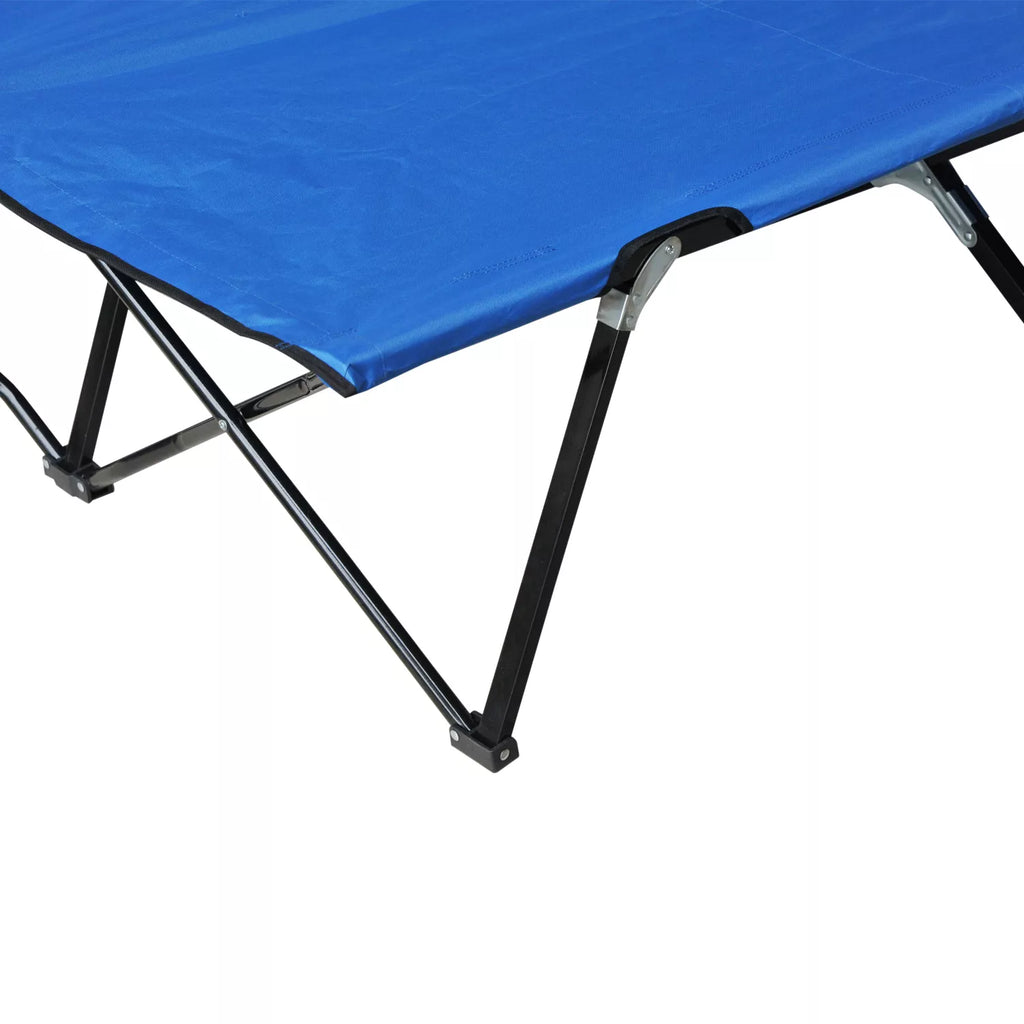 Sulankstoma kempingo lova 2 asmenims Sulankstoma lauko lova su nešimo krepšiu, atlaiko iki 136 kg svorį Plienas Oxford mėlyna + juoda 193 x 125 x 40 cm