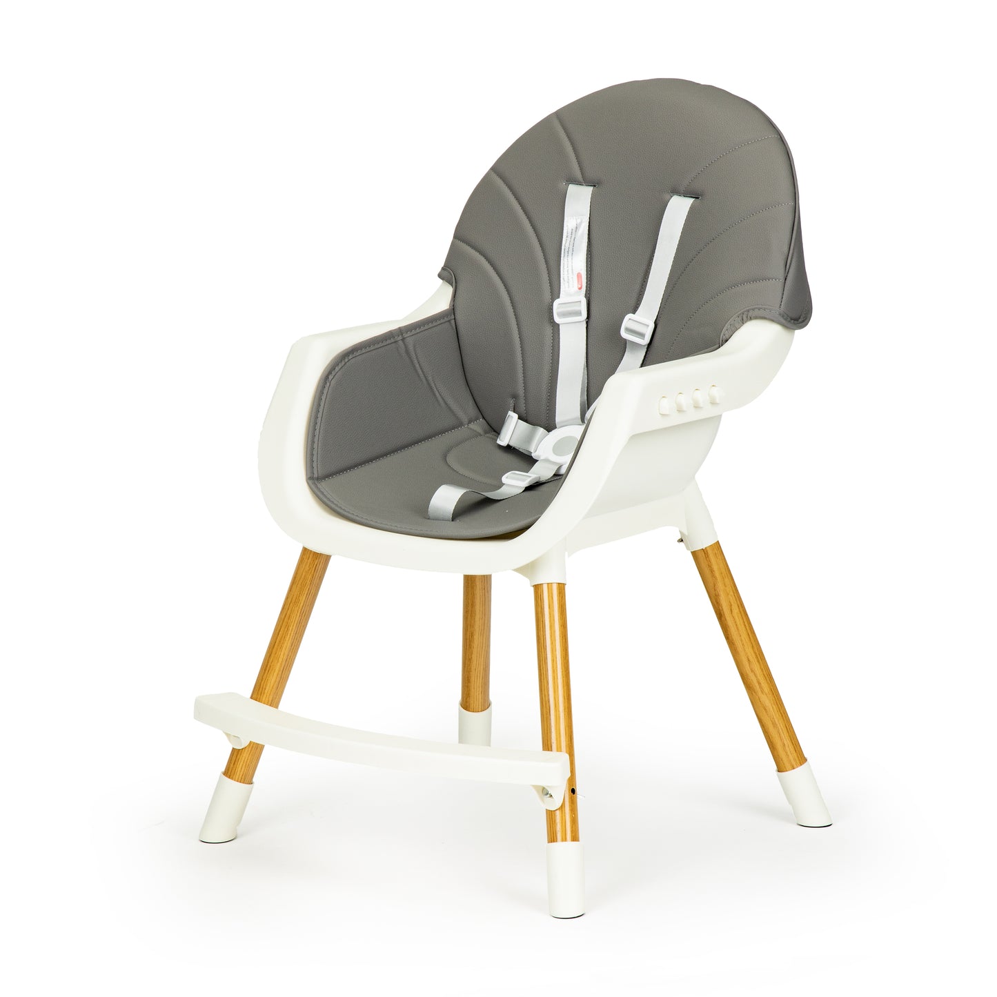 ECOTOYS 2-in-1 reguliuojama vaikiška maitinimo kėdutė pilka (6–36 mėn.)