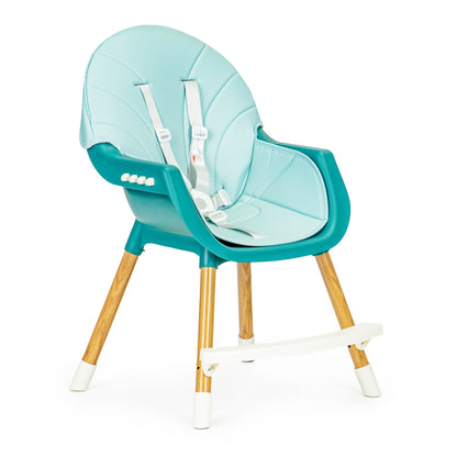 ECOTOYS 2-in-1 reguliuojama vaikiška maitinimo kėdutė, mėlyna (6–36 mėn.)