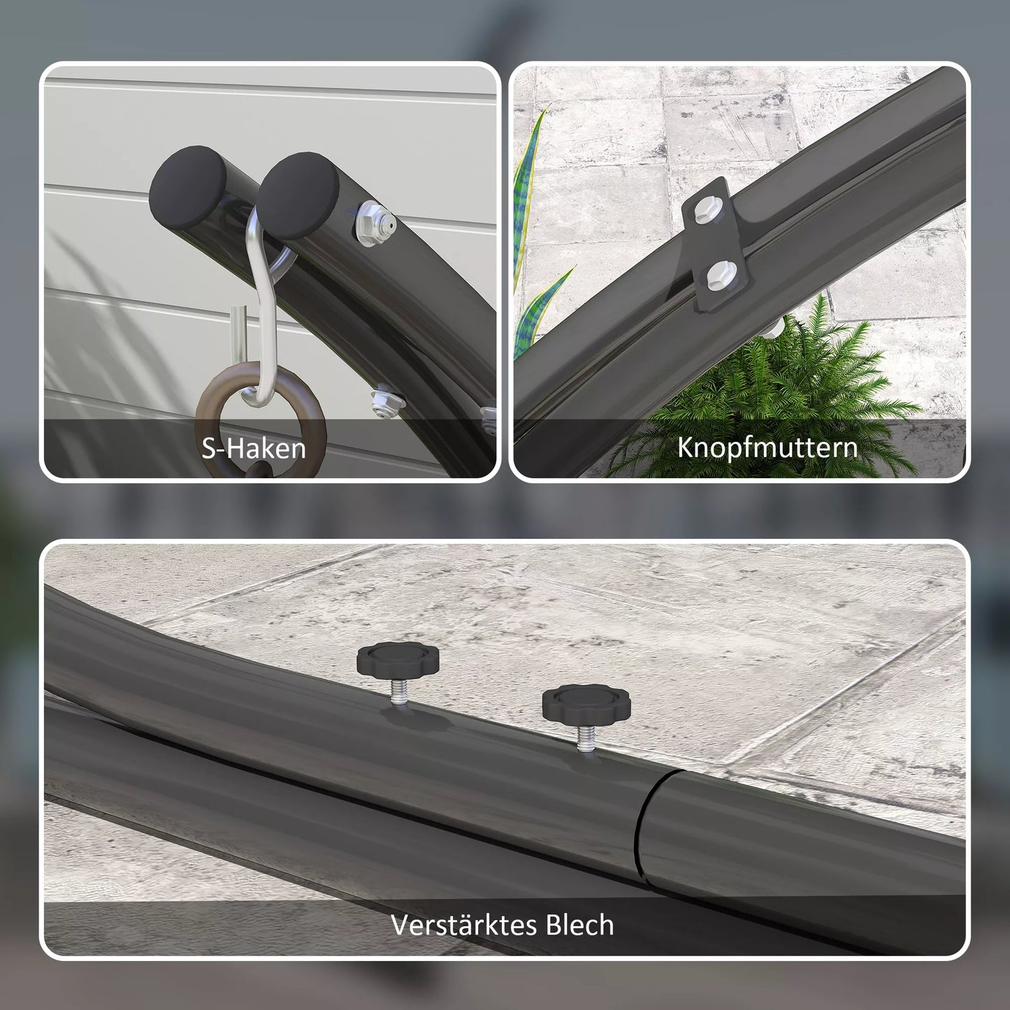 C formos pakabinamojo kėdės stovas Metalinis stovas su pagrindu pakabinamajai kėdėms iki 150 kg Juodas