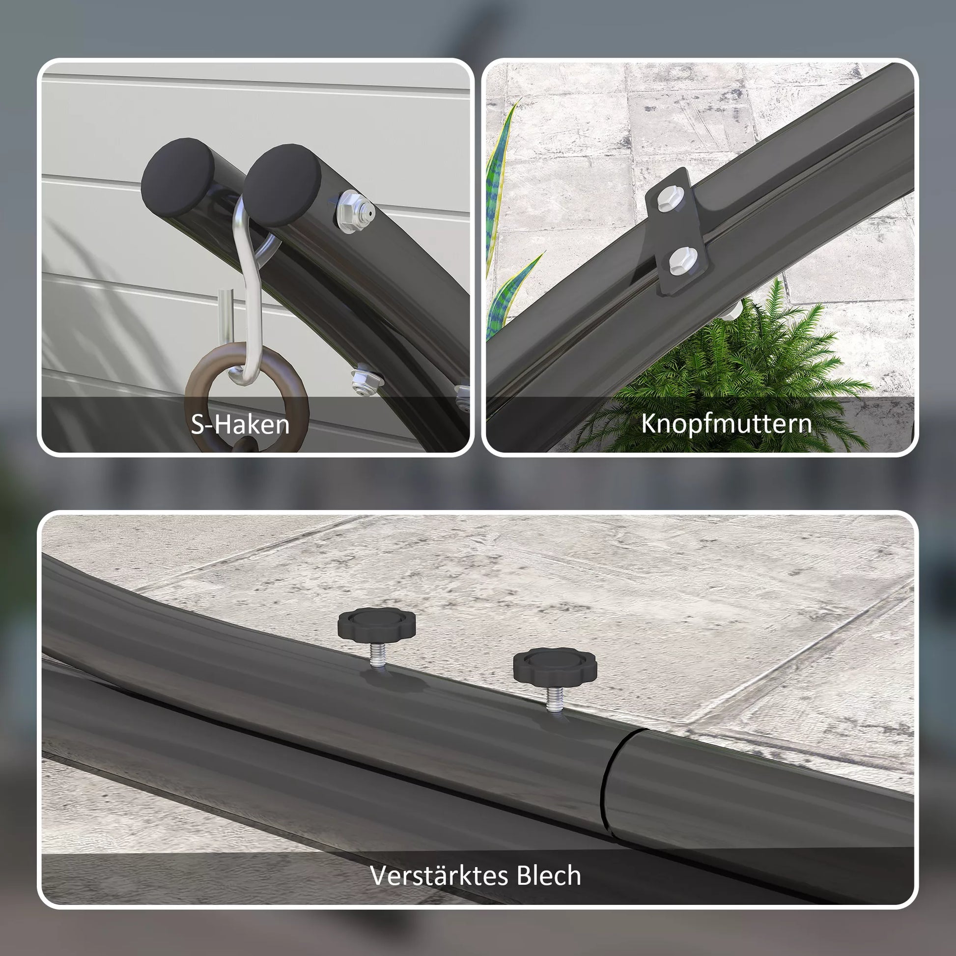 C formos pakabinamojo kėdės stovas Metalinis stovas su pagrindu pakabinamajai kėdėms iki 150 kg Juodas