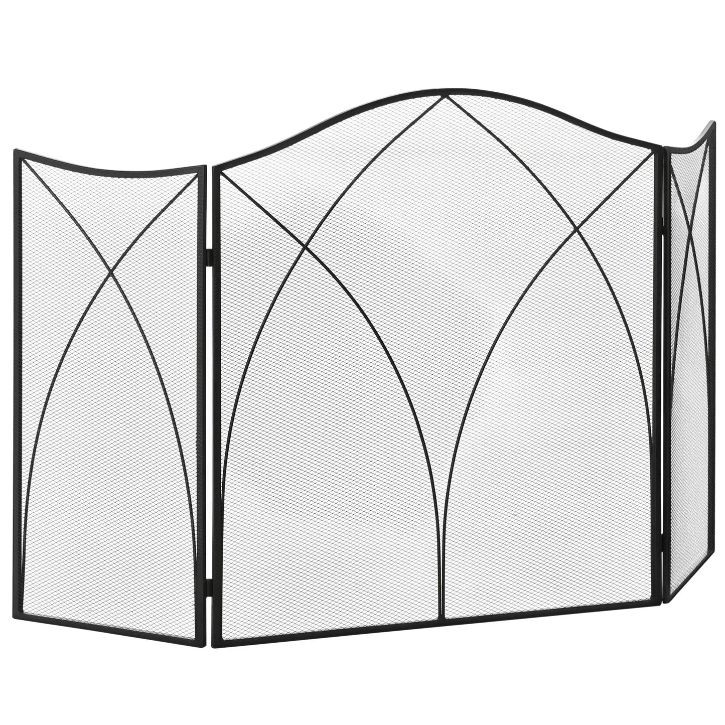 Apsauga židiniui, trijų dalių sulankstoma, metalinė konstrukcija, danga, 108x2x76 cm, juoda