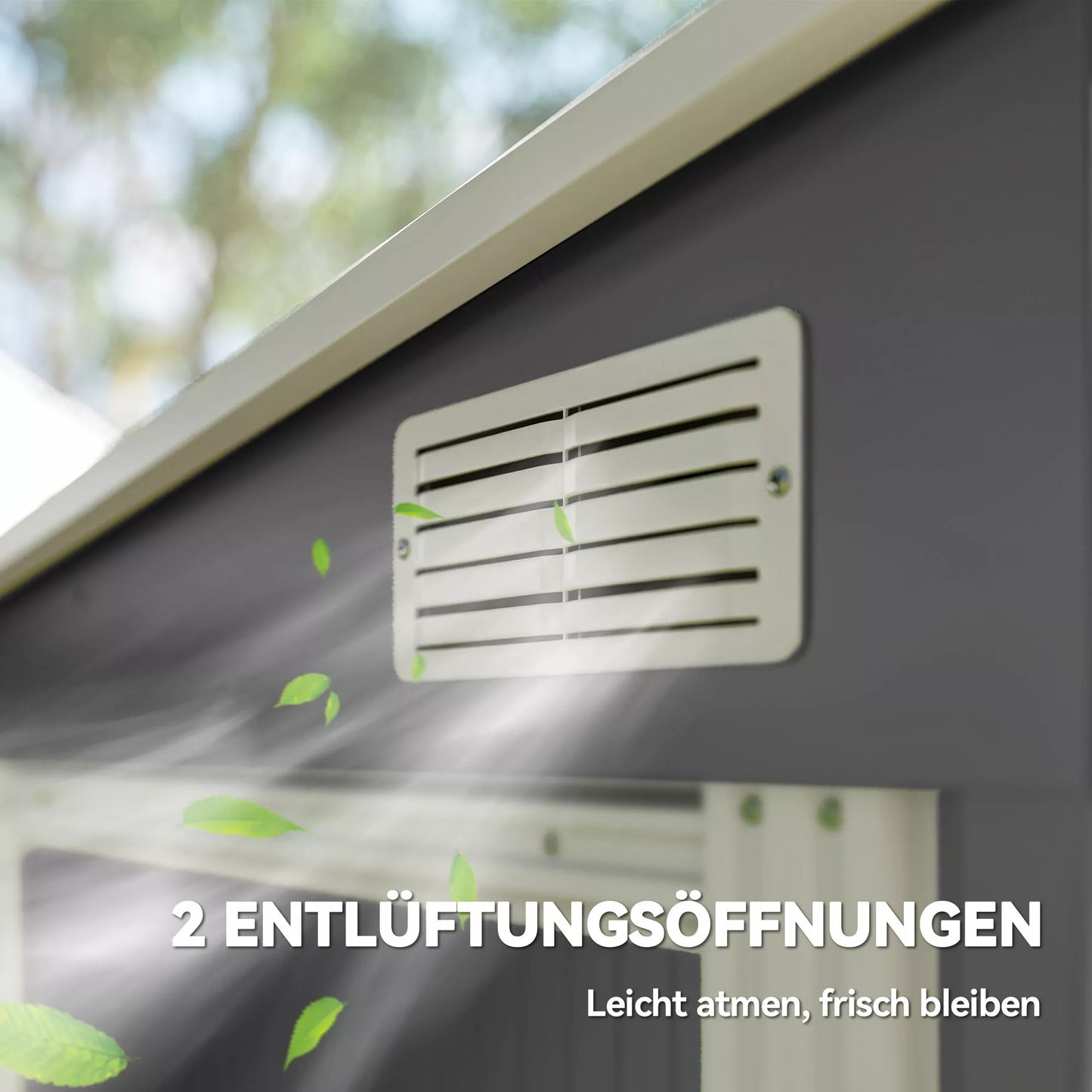 Metalinė sodo pašiūrė 2,81m² 154x206,5x181 cm su nuožulniu stogu, pamatu