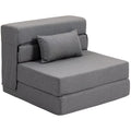 Grindų sofa su čiužinio ir miegojimo funkcija, minkštasuolis, putų poliuretanas, pilka
