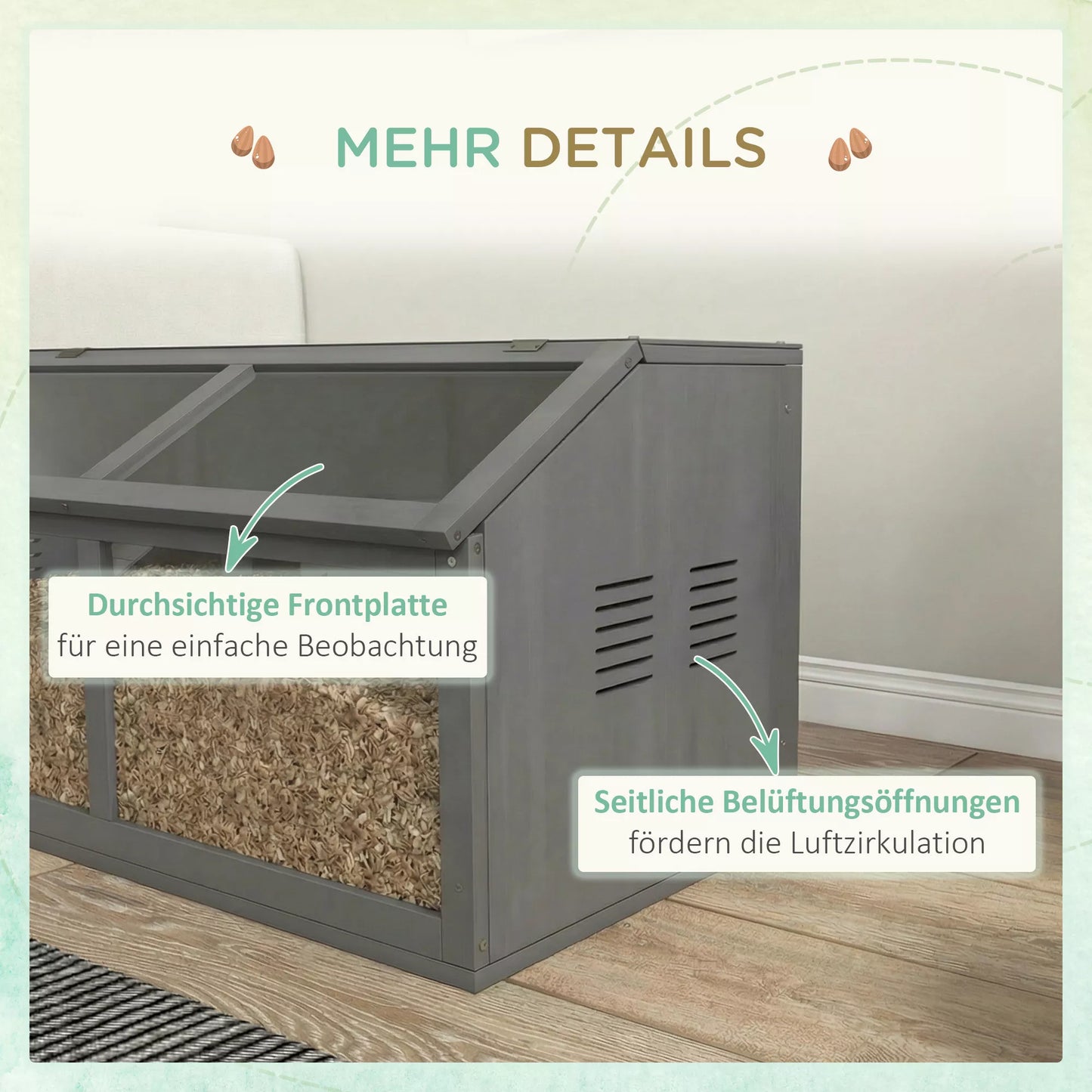 Hamsterio narvelis, medinis narvelis smulkiesiems gyvūnams, pakabinamas tiltas, kopėčios, namelis, 84 x 45 x 44 cm, skirtas nykštukiniams hamsteriams, pilkos spalvos