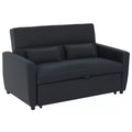 Sofa lova su miegojimo funkcija ir reguliojamu atlošu, 155 cm, juoda