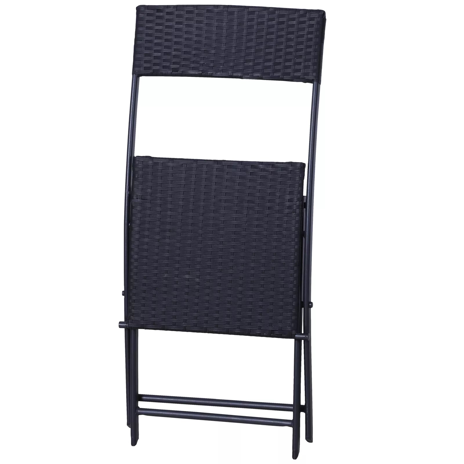 Polyrattan bistro komplektas 2 asmenims Sėdimoji grupė Rotango sodo baldų komplektas Juodas