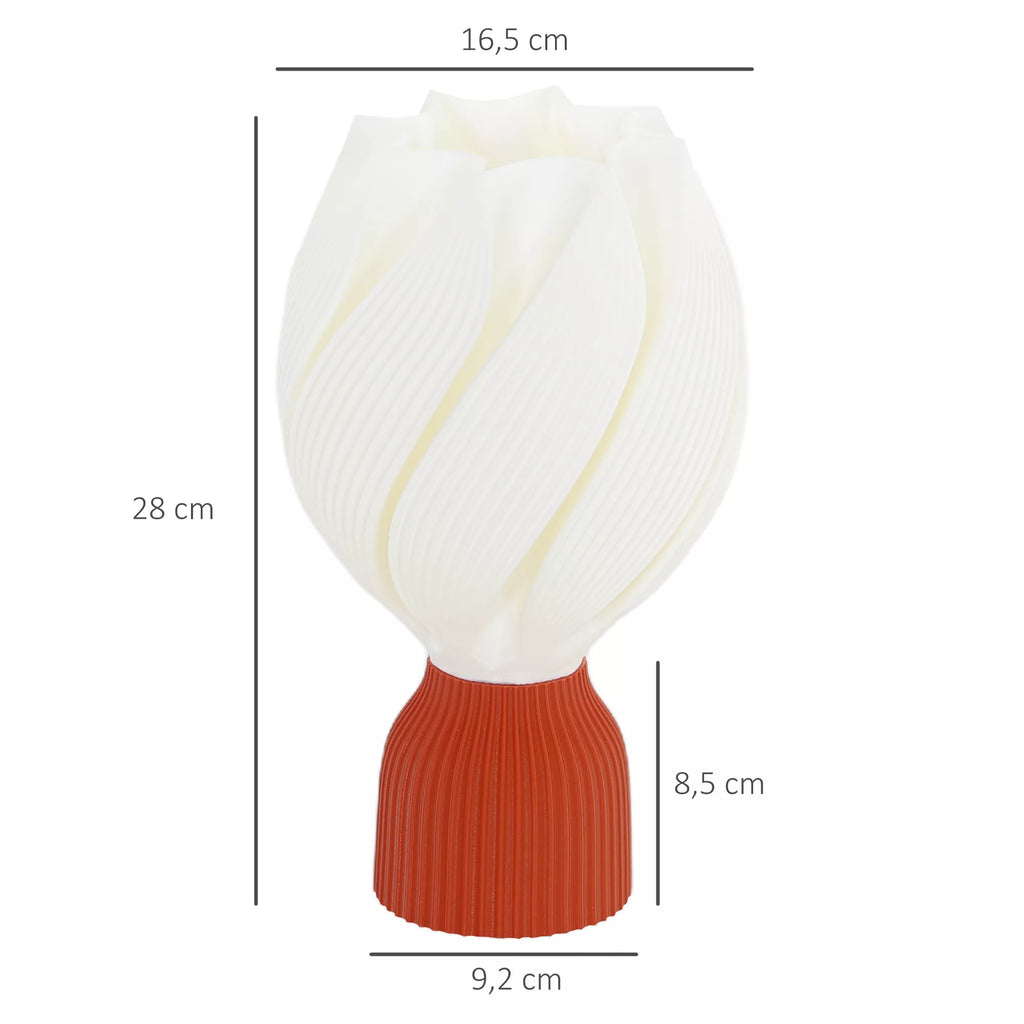 3D spausdinta lempa su žiedlapių formomis, plastikinė, energiją taupanti, balta