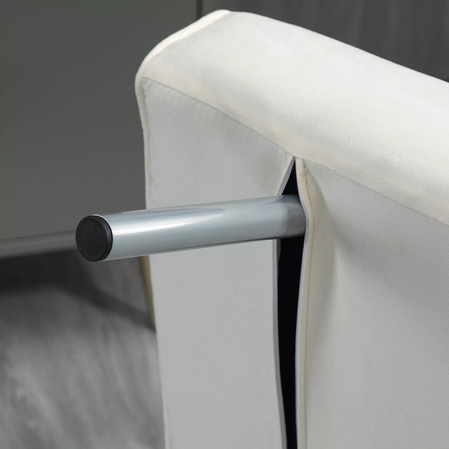 Relaksacinis fotelis, atlošiamas fotelis, miegamoji funkcija, 65 cm x 69 cm x 80 cm, kreminės baltos spalvos