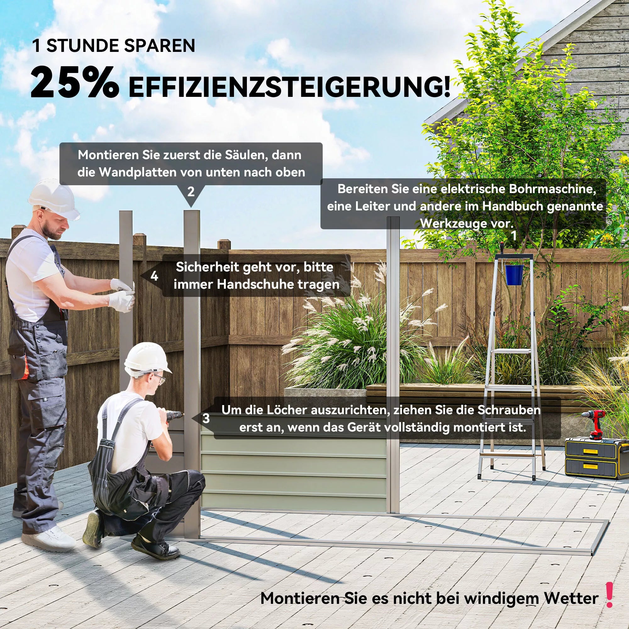 Metalinis sodo namelis, įrankių namelis, dvigubos durys, 249 x 121 x 166/183 cm, šviesiai pilkos spalvos