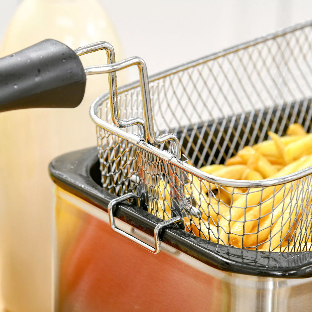 Fritūrinė, 3 litrai, 2000 W galia, skaidrus dangtis, aušinti rankena, juoda spalva